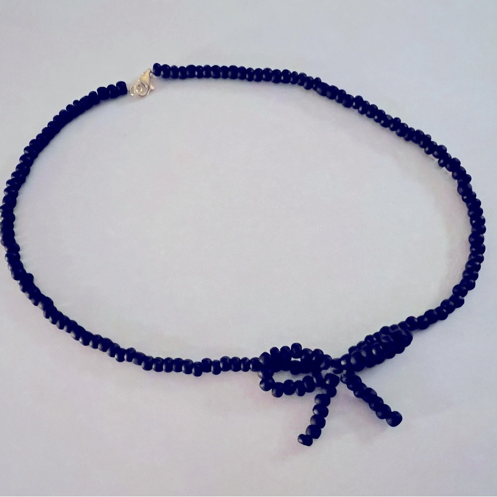 Beaded Black Bow-tie necklace